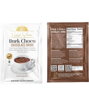 Luxe Slim Dark Choco Chocolate Drink 10 Sachets - 210g | Delicious and Decadent Cocoa Beverage - Buy Online on SooperMarket.com