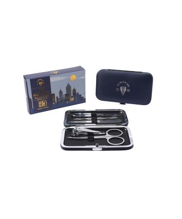 CGB Giftware | Men s 5 Piece Manicure Set | Stainless Steel Nail Scissors Tweezers Cuticle Pusher Nail File Nail Clippers| Gift Box | Gift for Him | Modern Gent Range | GB06470