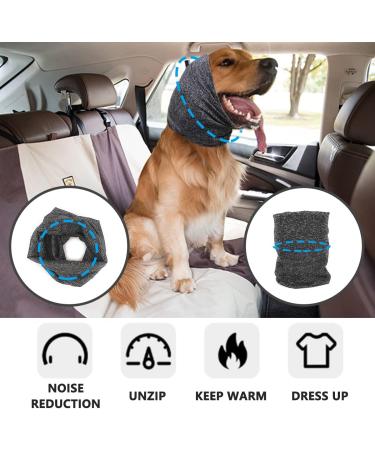 Pattepoint Dog Snood: Noise Protection & Anxiety Relief Dog Ear Muffs - Grey, Size M - Buy Online on SooperMarket.com