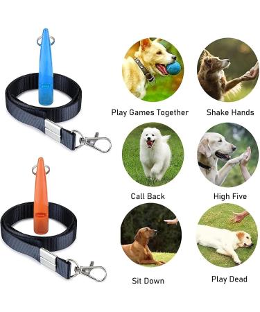 Fannas Dog Whistle Set - 2 Adjustable High-Frequency Whistles for Effective Dog Training | Loud Far-Reaching & Comes with Free Pipe Band - Blue/Orange - Buy Online on SooperMarket.com