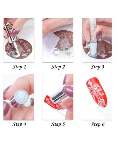 Premium Nail Stamping Plates Set - 4 Double Silicone Stamper Heads & Nail Art Tools for DIY Home Salon - Buy Online on SooperMarket.com
