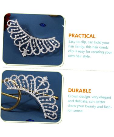 WOFASHPURET Crown Side Hair Comb Hair Side Comb Hair Topper Hair Barrettes for Women Rhinestone Hair Comb Hair Accessories for Women Wedding Women Crown Hairpiece Tiara Alloy Hair up Girl Miss - Buy Online on SooperMarket.com