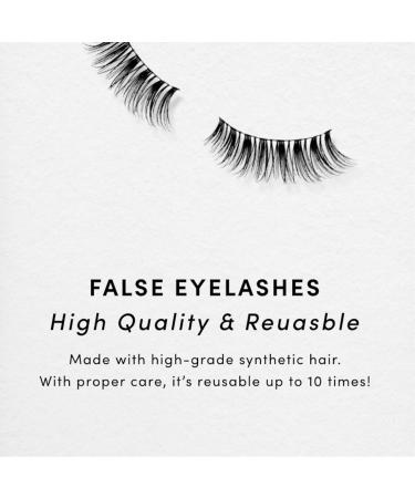 False Eyelashes Natural Series - Lashever Japanese Fake Lashes for Long Lasting Wear Reusable Lightweight Comfortable - 2 Pairs Natural 103 Black - Buy Online on SooperMarket.com
