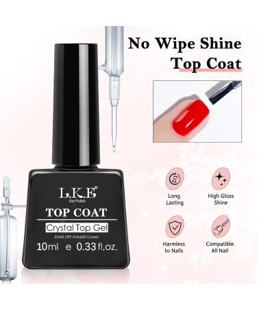Buy LKE No Wipe Gel Top & Base Coat Set - Long Lasting Glossy Finish for DIY & Salon Nail Art - International Shipping Available - Buy Online on SooperMarket.com