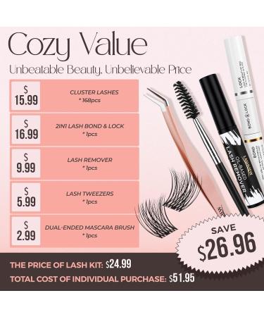 LASHVIEW DIY Lash Extension Kit - Cluster Lashes with Bond & Seal Remover Applicator & Brush for Perfect Eyelash Extensions - Buy Online on SooperMarket.com