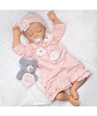 Paradise Galleries Realistic baby doll with magnetic pacifier buttons and grinding 53.3 cm sleeping girl made of soft vinyl and damaged body 8-part gift set