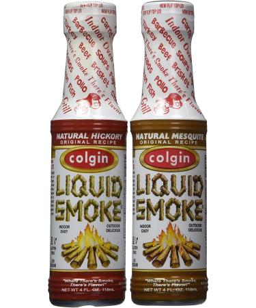 Bundle - 2 Items: Colgin Gourmet Liquid Smoke - Natural Mesquite and Natural Hickory Flavors (4 oz each)