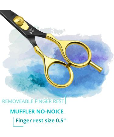 Glamified Glam Hair Cutting Scissors -Sharp Razor Edge Blade Hair Shears Series - 5.5" with Fine Adjustment Stainless Steel Hair Scissors Professional for Men Women & Babies (Black+Gold) - Buy Online on SooperMarket.com