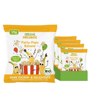 Cheeky friends organic party pops banana fruity snack for babies and toddlers from 1 year without added sugar vegan 8 Pack (8 x 15g)