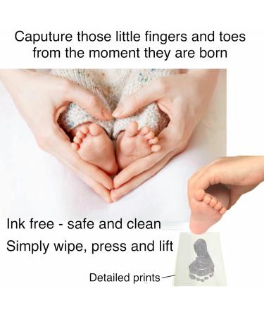 BUSHBABY Inkless Handprint and Footprint Kit - Baby & Pet Paw Print Keepsake - Newborn Essential Baby Gift - Unisex Baby Shower Present - New Mum Must-Have - Silver Wipe Included - Buy Online on SooperMarket.com