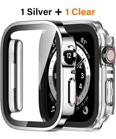 AmizeeÂ 2Â PackÂ CompatibleÂ withÂ AppleÂ WatchÂ CaseÂ 44mmÂ SeriesÂ 6/5/4/SEÂ with Built-in Screen Protector Hard PC Case Straight Edge Ultra Thin Anti-Scratch Protective Cover for iWatch 44mm (Silver/Clear) 44mm Silver/Clear - Buy Online on SooperMarket.com