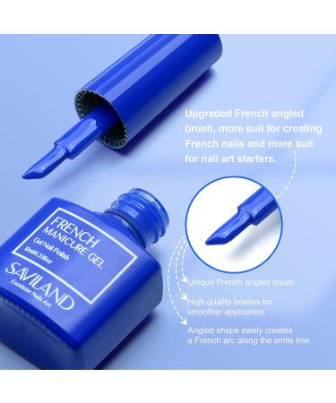 Saviland French Gel Nail Polish - 10ML Blue U V LED Soak Off Quick French Manicure DIY Gel Polish - 0.34 Fl Oz - Buy Online on SooperMarket.com