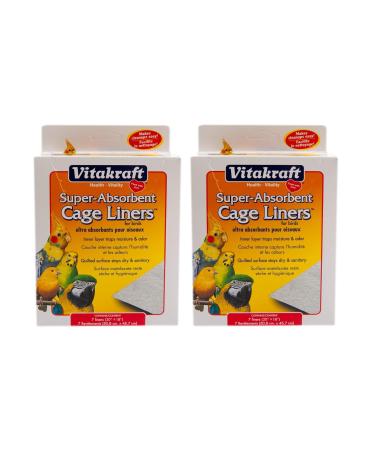 Vitakraft 512071 7-Pack Super Absorbent Cage Liners for Birds, 20" X 18" (2 Pack)