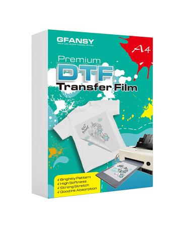 GFANSY DTF Transfer Film A4: (8.3 x 11.7) 30 Sheets Matte PET Film Sheets DTF  PET Heat Transfer Paper  DTF Film for Sublimation  Direct to Film Print on T-Shirts Textile- A4 (30 Sheets) A4- 30 Sheets