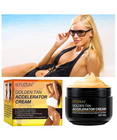 Natural Tanning Accelerator Cream Gel: Premium Shine Brown Dark Tanning Cream Suitble for Tanning in Sunbeds and Outdoor Sunbathing