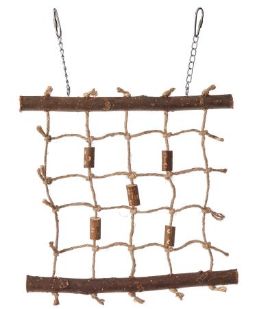 Pet Ting Natural Living Rope Climbing Wall 27 x 24cm - Bird Toy Wall Wooden - Finch Canary Budgie Etc