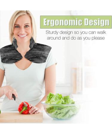 Heating Pad for Neck and Shoulders | Microwavable Weighted Heat Therapy Wrap with Aromatherapy Herbs | Hot/Cold Pack for Pain Relief - Grey - Buy Online on SooperMarket.com