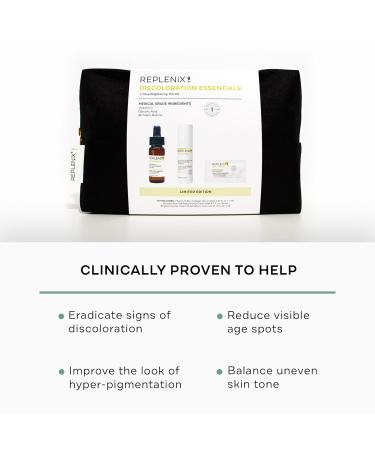 Replenix Discoloration Essentials 3 Step Brightening Trial Kit - Travel-Size Glycolic Acid Cream Vitamin C Serum & Brightening Eye Cream for Radiant Skin - Buy Online on SooperMarket.com