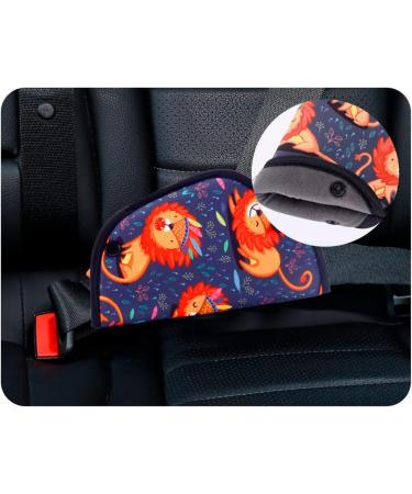 Cartoon Lion Kids Seatbelt Adjuster & Car Travel Pillow | Safety Belt Cushion & Shoulder Pad for Car Seat & Pushchair - Buy Online on SooperMarket.com