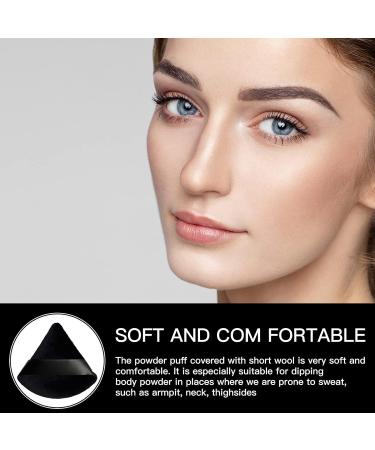 12 Pcs Powder Puff Makeup Triangle Powder Puff Soft Powder Puffs Sponge Reusable Makeup Triangle Sponges with Strap for Loose Powder Body Eyes Cosmetic Foundation Wet Dry Makeup Tool Black - Buy Online on SooperMarket.com