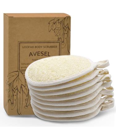 AVESEL Exfoliating Loofah Sponge Pads (Pack of 8) - 100% Natural Luffa and Terry Cloth Materials - Body Scrubber for Men and Women - Yellow (Loofah-08) - Buy Online on SooperMarket.com
