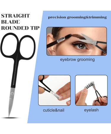 Facial Hair Grooming Scissors for Men & Women - Rounded & Curved Eyebrow Trimming Tool for Nose, Beard, Mustache, Eyelashes & Ear Hair - Buy Online on SooperMarket.com