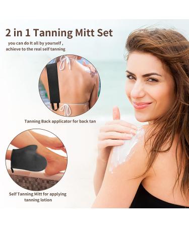 WLLHYF Self Tanning Mitt Applicator Kit - Ultra Soft Streak Free Glove for Back, Face & Body - Reusable Lotion Applicator for Fake Tan - Black - Buy Online on SooperMarket.com
