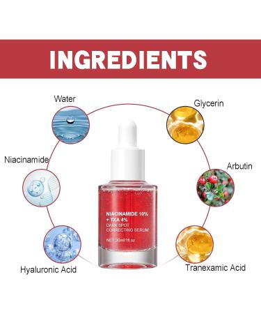 Trendyfave Dark Spot Serum Niacinamide Serum Brightening Serum 10% Niacinamide+ 4% Tranexamic Acid Dark Spot Corrector For Face Age Spot Remover For Face Face Redness Remover Arbutin Serum - Buy Online on SooperMarket.com