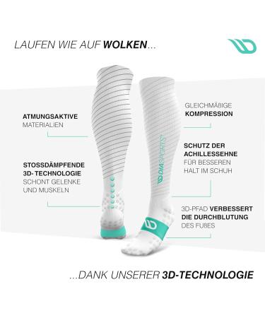 Diasports RunStars Compression Socks for Sports & Running - Premium Marathon & Triathlon Gear for Men & Women - Green/White - Buy Online on SooperMarket.com