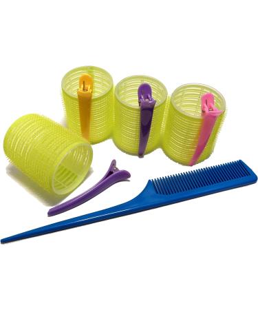 Kamay's 12PCS 48mm 1-1/2" Hair Rollers Curlers Rollers With 12 Duckbill Sectioning Clips 1 Comb Used for Hair Styling Self Grip Rollers 48mm Clips Comb Set - Buy Online on SooperMarket.com