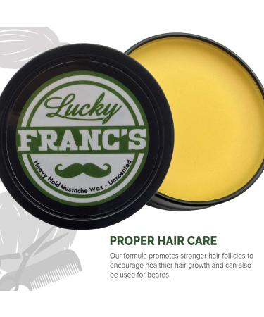 Lucky Franc's Unscented Mustache Wax - Strong Hold Men's Styling Wax - 2 Ounces - Buy Online on SooperMarket.com