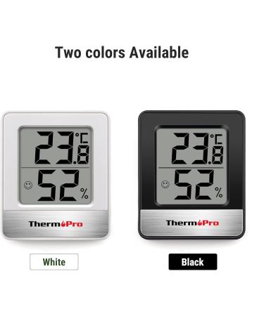 ThermoPro TP49 Digital Mini Thermo-Hygrometer | Accurate Indoor Temperature & Humidity Monitor | Ideal for Greenhouses & Living Rooms | Smiley Indicator | White - Buy Online on SooperMarket.com