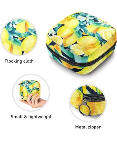 Lemon Tropical Sanitary Napkin Storage Bag | Menstrual Cup Pouch | Nursing Pad Holder | Portable Period Bag for Women & Teen Girls | Multi-colored - Buy Online on SooperMarket.com