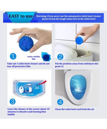 Eco-Friendly Toilet Bowl Cleaner and Deodorizer BigbigHouse Automatic Toilet Tank Flush Cleaner Pucks Blue Tablets Keep Your Bathroom Fresh Clean and Sanitary-6 Pack - Buy Online on SooperMarket.com