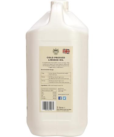 Just Oil Cold Pressed Linseed (Flax) Oil - Supplement for Horses Dogs and Cats 5 Litre - Buy Online on SooperMarket.com