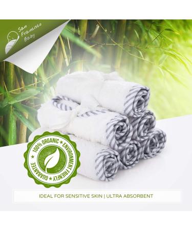 San Francisco Baby 6-Piece Bamboo Washcloth Set - Gentle Face & Bath Towels for Newborns, Toddlers, and Kids - Soft Cloth Wipes for Sensitive Skin - 10x10 Inches - White - Buy Online on SooperMarket.com