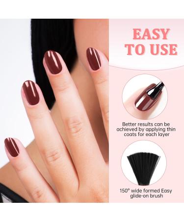 LKE Gel Nail Polish Kit with 72W UV Lamp - 6 Pink Truffle Colors, Glossy & Matte Top Coat - Manicure DIY Set for Women - Buy Online on SooperMarket.com