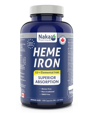 120 vcaps HEME IRON 11 mg Elemental Iron Superior Absorption Made in Canada