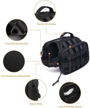 Petmolico Dog Saddle Bag | Hiking & Camping Dog Pack for Medium & Large Dogs - Black - Buy Online on SooperMarket.com
