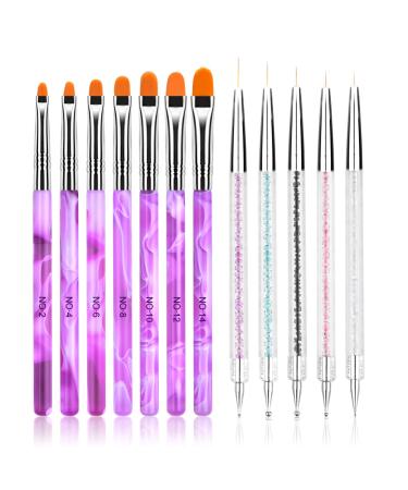 Uraqt brush set for nailart 12-part acrylic gel nail brush set nail brush acrylic brush for nails brush for gel nails brush nail design nail art dotting nail art nail for painting 12 pieces