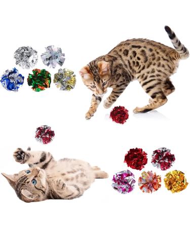 Molain Cat Crinkle Ball Toys 20 Pieces Colorful Cat Toy Balls Cat Play Toy Indoor Cats Interactive Ball Toy Large Ball Toy for Cat Kitten 6 cm/2.36 inch - Buy Online on SooperMarket.com