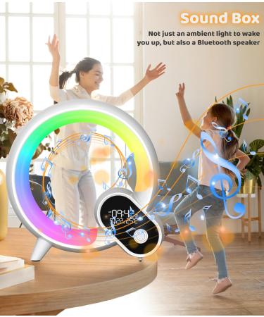 Light Alarm Clock | Daylight & Radio Alarm with Bluetooth & App Control | 12 Natural Sounds & Bedside Lamp for Adults - Buy Online on SooperMarket.com