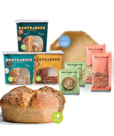 Baking bread baking mixture bread mixture package bread (3 x 400g) - including baking pan doughing & toppings - of course vegan with spelled & whole grain