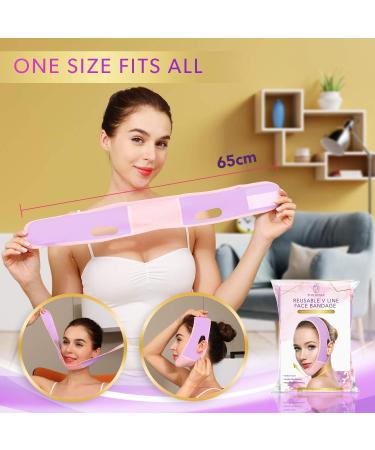 Paradream V-Shaped Double Chin Reducer Face Mask - Pink Face Lifting Belt - Buy Online on SooperMarket.com
