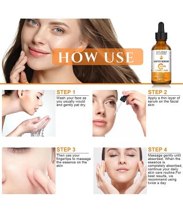 20% Vitamin C Serum for Face with Hyaluronic Acid - Anti-Aging Facial Serum for Men & Women Fades Dark Spots Boosts Collagen Hydrates & Plumps Skin - 1 Fl Oz - Buy Online on SooperMarket.com