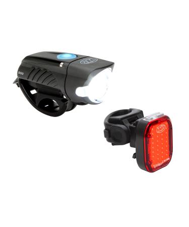 NiteRider Swift 500 Front Bike Light Vmax+ 150 Rear Bike Light Combo Pack- USB Rechargeable Bicycle Headlight LED Front Light Easy to Install Water Resistant Road Commuting Cycling Safety Flashlight