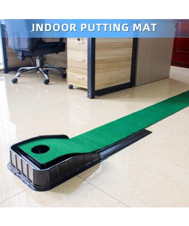 MYKUJA Putting Green with Automatic Ball Return - Indoor and Outdoor Mini Putting Mat for Home and Office - Mini Golf Game and Training Aid - Buy Online on SooperMarket.com