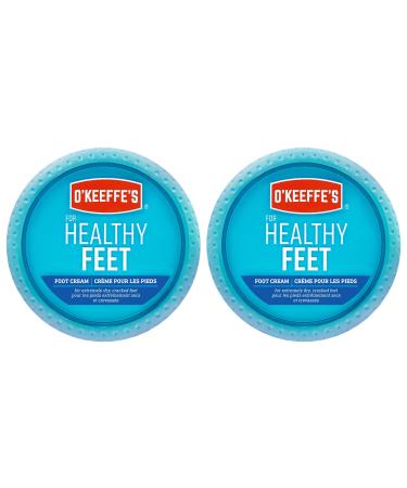O'Keeffe's Healthy Feet Foot Cream Healing Moisturizer Relieves and Repairs Extremely Dry Cracked Feet Instantly Boosts Moisture Levels Two 3.2oz/90.7g Jars (Pack of 2) 108484 White