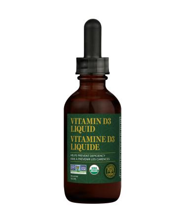 Global Healing USDA Organic Vitamin D3 Liquid Supplement Drops for Men & Women - Pure Vegan Friendly Non-GMO - Helps Support Bones Immune System and Joints (2 Oz)