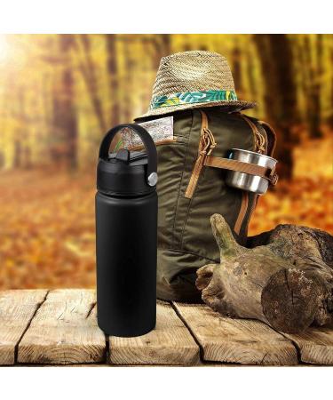 KMN Straw Lid for Hydro Flask Wide Mouth - Flex Straw Lid with Handle and Straw - Black - Buy Online on SooperMarket.com